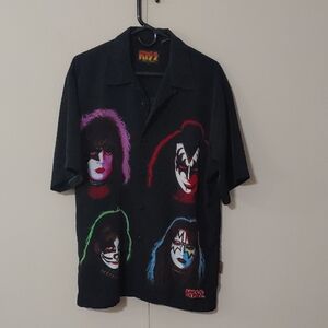 Vintage Y2K KISS Button Down 2001 Shirt Men's Size L